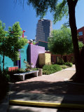 Pastel Coloured Walls in Village, La Placita, Tucson, Arizona, USA Photographic Print by Ruth Tomlinson