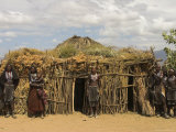 Ari Women Standing Outside House, Lower Omo Valley, Ethiopia, Africa Photographic Print by Jane Sweeney