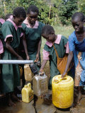 School Children at Water Pump, Kenya, East Africa, Africa Photographic Print by Liba Taylor