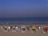 Colourful Beach Huts, Noordwijk, Katwijk, Holland Photographic Print by I Vanderharst