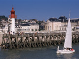 Lighthouse and Jetty, Trouville, Basse Normandie (Normandy), France Photographic Print by Guy Thouvenin Lighthouse and Jetty, Trouville, Basse Normandie (Normandy), France Photographic Print by Guy Thouvenin
