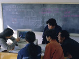 Students at a Computer Demonstration in a Class at a Rural School, China Photographic Print by Doug Traverso