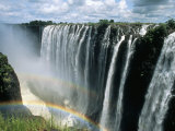 Waterfalls and Rainbows, Victoria Falls, Unesco World Heritage Site, Zambia, Africa Photographic Print by D H Webster