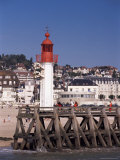 Lighthouse and Jetty, Trouville, Basse Normandie (Normandy), France Photographic Print by Guy Thouvenin Lighthouse and Jetty, Trouville, Basse Normandie (Normandy), France Photographic Print by Guy Thouvenin