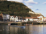 Harbour, with Castle on Hill Above, Scarborough, Yorkshire, England, United Kingdom Photographic Print by Adina Tovy