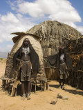 Ari Women Standing Outside House, Lower Omo Valley, Ethiopia, Africa Photographic Print by Jane Sweeney