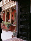 Traditional Wood Door and 19th Century Floor Tiles in Restored Traditional Pol House Photographic Print by John Henry Claude Wilson