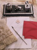 Crest on Stationery, Samode Palace, Samode, Rajasthan State, India Photographic Print by John Henry Claude Wilson