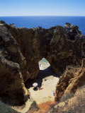 Rock Formations Line the Coast, Algarve, Portugal Photographic Print by Tom Teegan
