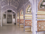 The Painted Walls of a Covered Verandah Which Surrounds One of the Fort Courtyards, Kuchaman, India Photographic Print by John Henry Claude Wilson