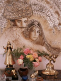 Painting by Jaya Rastogi Wheaton, in Artist's House in Jaipur, Rajasthan State, India Photographic Print by John Henry Claude Wilson