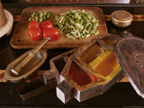 Old Spice Box and Brass Pestel and Mortar in Restored Traditional Pol House, Gujarat State, India Photographic Print by John Henry Claude Wilson