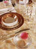 Dining Room Table Top Detail in Private Residence, Samode Bagh or Garden, Samode, India Photographic Print by John Henry Claude Wilson