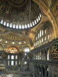Interior of Santa Sofia (Hagia Sophia) (Aya Sofya), Unesco World Heritage Site, Istanbul, Turkey Stampa fotografica di Adam Woolfitt