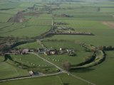 Aerial View of Avebury, Unesco World Heritage Site, Wiltshire, England, United Kingdom Stampa fotografica di Adam Woolfitt