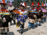 Tibetans Dressed for Religious Shaman's Ceremony, Tongren, Qinghai Province, China Photographic Print by Occidor Ltd 
