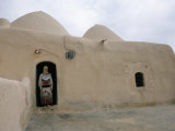 Woman in Doorway of a 200 Year Old Beehive House in the Desert, Ebla Area, Syria, Middle East, Photographic Print