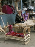 Wooden Baby Cots for Sale, Nukur Market, Uzbekistan, Central Asia Photographic Print by Occidor Ltd 