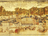 Early Panorama of Venice Dating from the 15th Century, Sansovino Library, Venice, Veneto, Italy Stampa fotografica di Adam Woolfitt