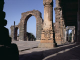 Iron Pillar in the Quwwat Ul Islam Mosque, Delhi, India Photographic Print by Adam Woolfitt