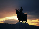 Statue of Robert Bruce, Bannockburn, Stirlingshire, Scotland, United Kingdom Fotografie-Druck von Adam Woolfitt