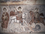Fresco in Church of the Serpent, Figure Could be St. George, Goreme, Cappadocia, Anatolia, Turkey Photographic Print by Adam Woolfitt