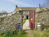 Cream Teas Sign Outside Cornish Farmhouse, Near Fowey, Cornwall, England, UK Photographic Print by Nick Wood