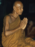 Buddhist Monk Meditating, Wat Suntorn, Bangkok, Thailand, Southeast Asia Photographic Print by John Henry Claude Wilson
