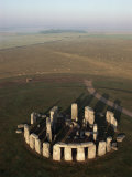 Aerial View of Stonehenge, Unesco World Heritage Site, Salisbury Plain, Wiltshire, England Fotografie-Druck von Adam Woolfitt
