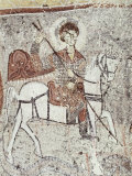 Fresco in Church of the Serpent, Figure Could be St. George, Goreme, Cappadocia, Anatolia, Turkey Photographic Print by Adam Woolfitt