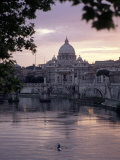 Skyline of St. Peter's from Ponte Umberto, Rome, Lazio, Italy Fotografie-Druck von Adam Woolfitt