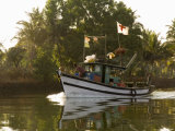 Fishing Boats on Backwater Near Mobor, Goa, India Photographic Print by R H Productions 