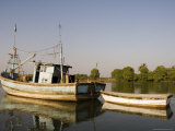 Fishing Boats on Backwater Near Mobor, Goa, India Photographic Print by R H Productions 