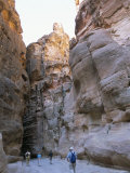 Tourists Walking in the Siq, Petra, Jordan, Middle East Photographic Print by Alison Wright