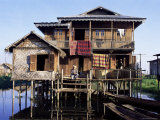 House on Stilts of Shan Family, Inle Lake, Shan States, Myanmar (Burma) Photographic Print by Upperhall 