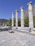Columns in Ruins of Temple of Athena, Archaeological Site, Priene, Anatolia, Turkey Photographic Print by R H Productions 