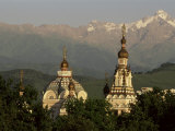 Zenkov Cathedral and Tien Shan Mountains, Almaty, Kazakhstan, Central Asia Photographic Print by Upperhall 
