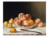 Still Life with Peaches and Pears Giclee-trykk av Thomas Birch Still Life with Peaches and Pears Giclee-trykk av Thomas Birch