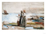 Waiting for the Return of the Fishing Fleets, 1881 Giclee-trykk av Thomas Jones Barker Waiting for the Return of the Fishing Fleets, 1881 Giclee-trykk av Thomas Jones Barker