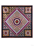 A Rising Star Design Coverlet, Probably Philadelphia, Pieced and Quilted Silk, 1880, 1890 Giclee Print