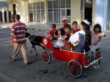 Goat Cart with Children on a Sunday in the Plaza De La Revolucion, Bayamo, Cuba, West Indies Photographic Print by R H Productions 