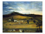 An American Farm, American School (19th Century) Reproduction procédé giclée par John Bachman