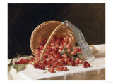 A Basket of Cherries, 1853 Giclee Print by Filipo Or Frederico Bartolini