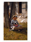 At Home Giclee-trykk av John George Brown At Home Giclee-trykk av John George Brown