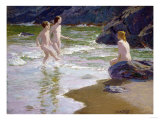 Young Bathers Giclee-trykk av Robert Blum