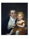 Portrait of Dr. Samuel Simes and His Daughter, Mary Jane Giclee Print by Thomas Birch