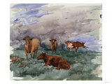 Cattle in a Landscape, 1890 Lámina giclée por Soren Emil Carlsen