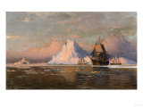Whalers off the Coast of Labrador, 1880 Giclee-trykk av Thomas Birch Whalers off the Coast of Labrador, 1880 Giclee-trykk av Thomas Birch