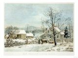 New England Winter Scene, 1861, Currier and Ives, Publishers reproduction procédé giclée par Mary Cassatt