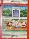 Scenes from the Kama Sutra from Cupboard in the Juna Mahal Fort, Dungarpur, Rajasthan State, India Photographie par R H Productions 